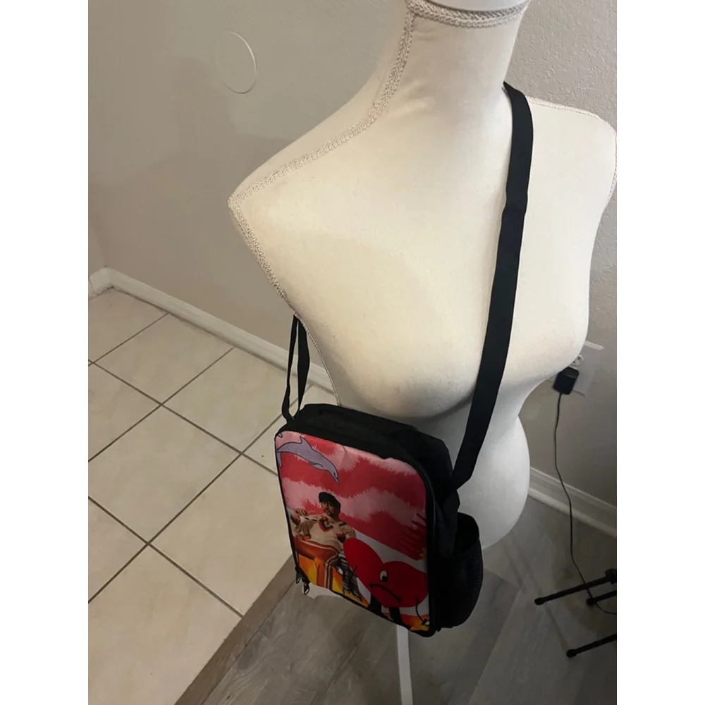 Hip-Hop Durable Neoprene Lunch Tote Bags For Beach - Bad Bunny Rapper - Picture 11 of 12